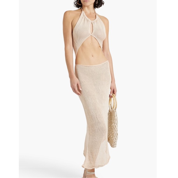 SAVANNAH MORROW Juno cutout Pima cotton halterneck maxi dress - Picture 2 of 4